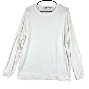 Cabin Fever Womens Sweater Cream Crew Neck Long Sleeve Super Soft Cozy Medium